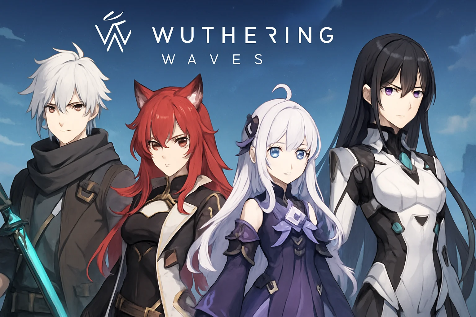 Изображение баннера из Wuthering Waves с новыми персонажами и их описанием.
