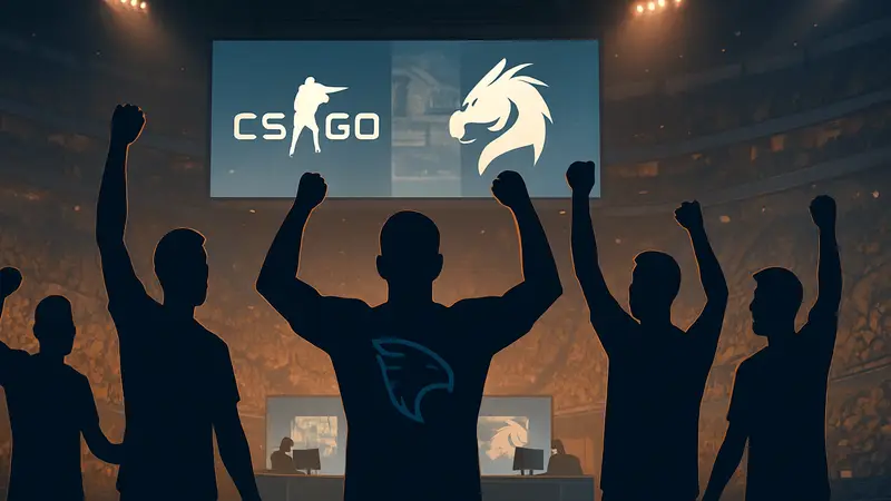 Киберспортивная команда Falcons празднует победу над Team Spirit на турнире в Рио.