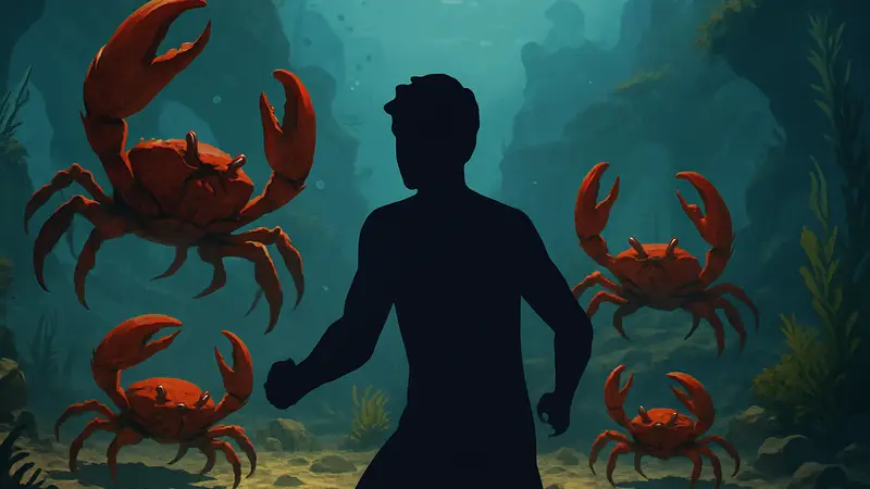 Крабы атакуют главного героя в Everything Is Crab: гайд для новичков