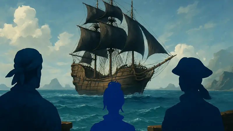 Геймплей Sea of Remnants: пиратский корабль в море, скриншот конкурента Sea of Thieves
