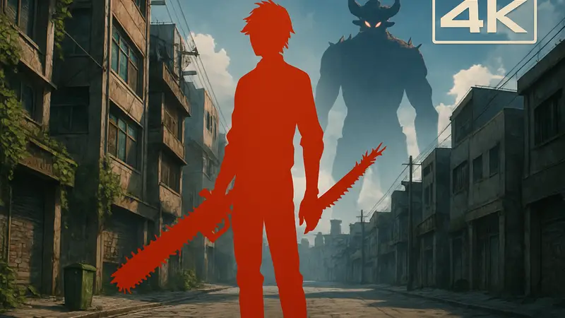 Постер фильма от автора Chainsaw Man в 4K качестве с символикой аниме