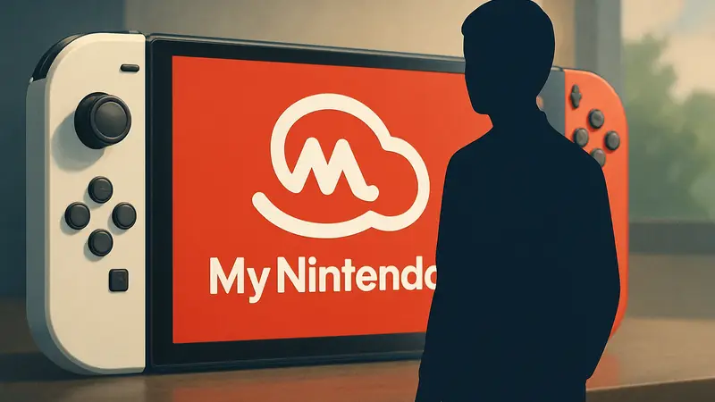 Логотип My Nintendo Japan на фоне консоли Nintendo Switch, символизирующий изменения требований.
