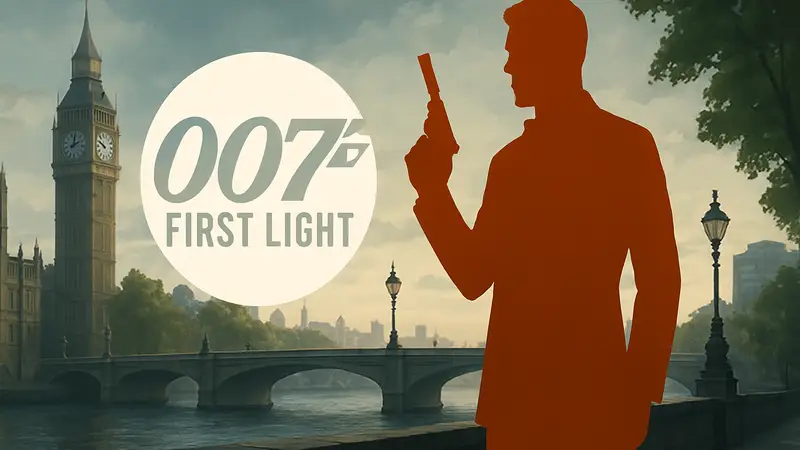Логотип 007 First Light с силуэтом Джеймса Бонда.