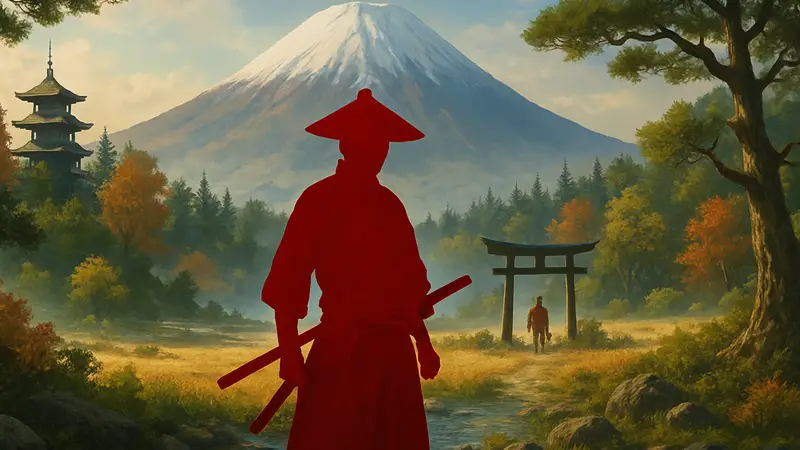 Логотип Ghost of Yotei Legends на фоне игрового мира, анонс обновления для PS5.