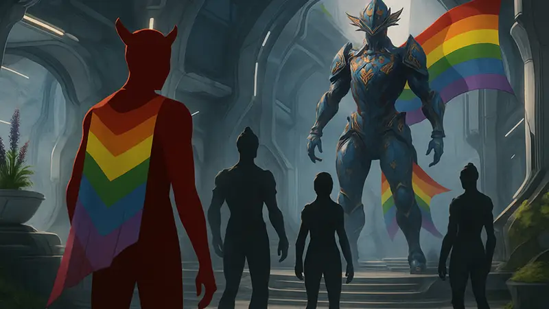 Warframe Pride 2026, скриншот из игры с праздничной косметикой