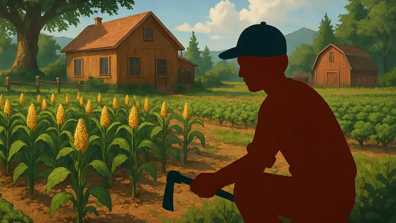 Игрок Stardew Valley на ферме с урожаем