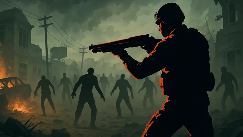 Игрок Black Ops 2 Zombies с дробовиком, уничтожающий орды зомби, демонстрируя высокий ранг