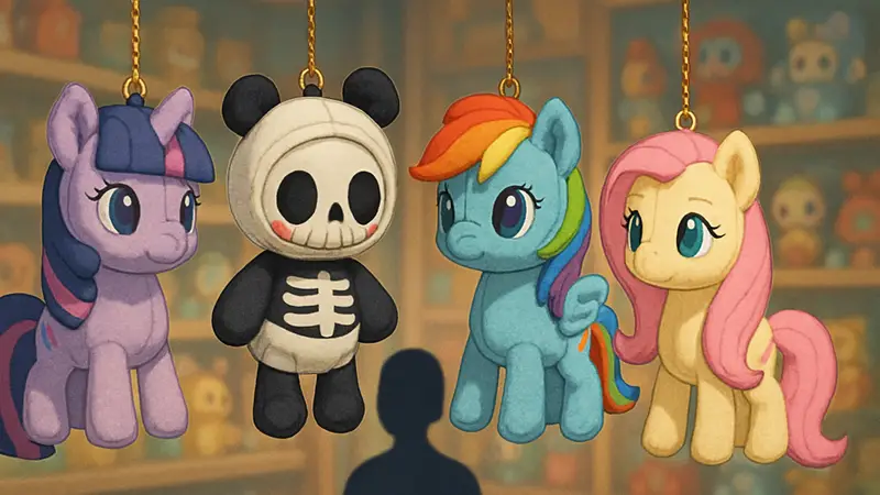 Плюшевые подвески My Little Pony Skullpanda от Pop Mart с различными персонажами