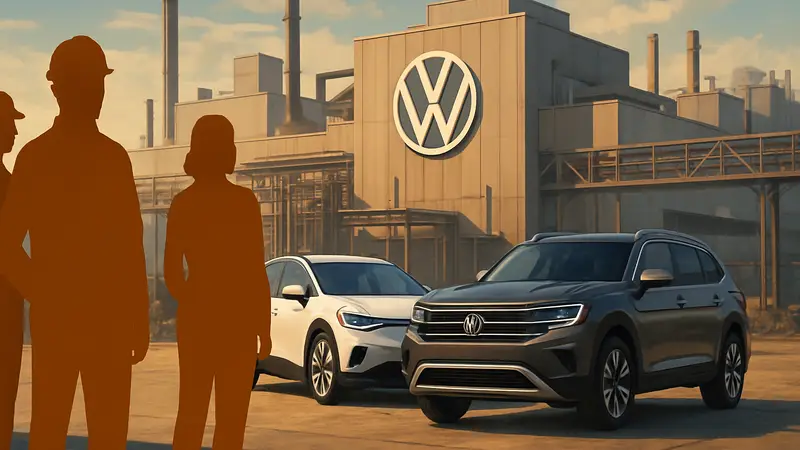 Завод Volkswagen в США, где прекращается производство электромобилей ID.4 для выпуска Atlas.