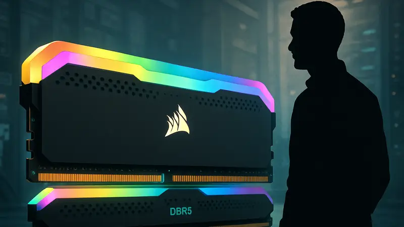 Модули оперативной памяти Corsair DDR5 с яркой RGB-подсветкой и уникальной технологией.