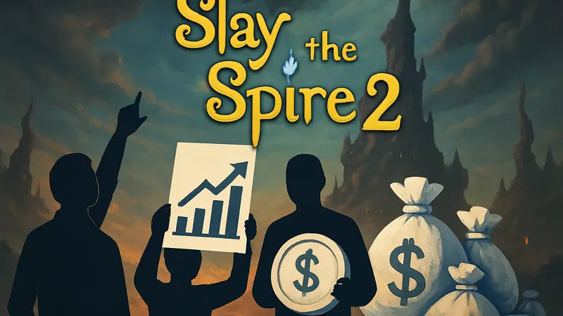 Обложка игры Slay the Spire 2, демонстрирующая успех продаж и финансовые показатели.