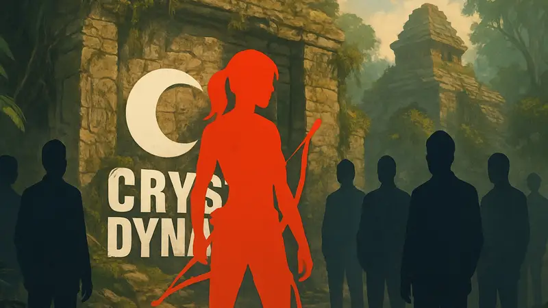 Логотип Crystal Dynamics или изображение Лары Крофт из Tomb Raider, символизирующее игровую студию.