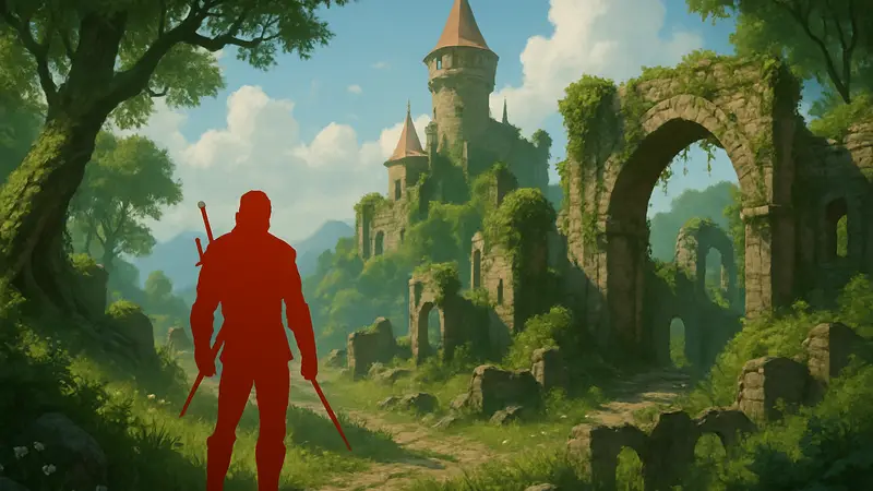 Геральт из Ривии, главный герой игры Ведьмак 3, исследует новые локации. Концепт нового DLC.