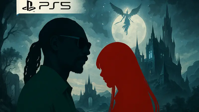 Обложка игры Stranger Than Heaven на PlayStation 5, с изображением Snoop Dogg и Ado.