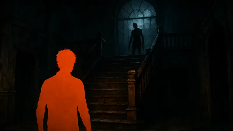 Логотип Resident Evil на тёмном фоне с элементами ужаса или скриншот из самой страшной игры серии, вызывающий напряжение.