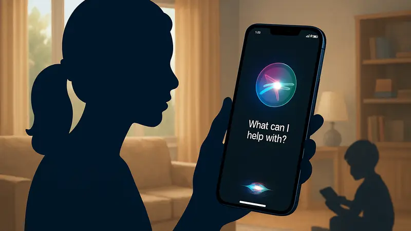 Обновлённая Siri с функциями Apple Intelligence на экране iPhone.
