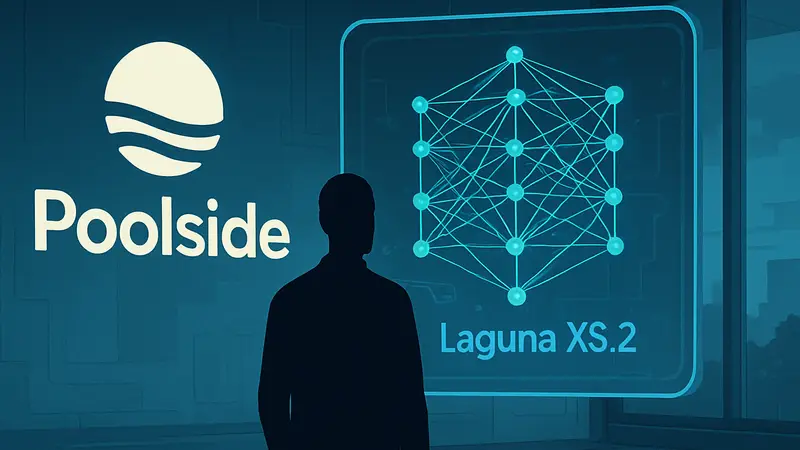 Логотип Poolside и графическое изображение ИИ-модели Laguna XS.2 для кодирования