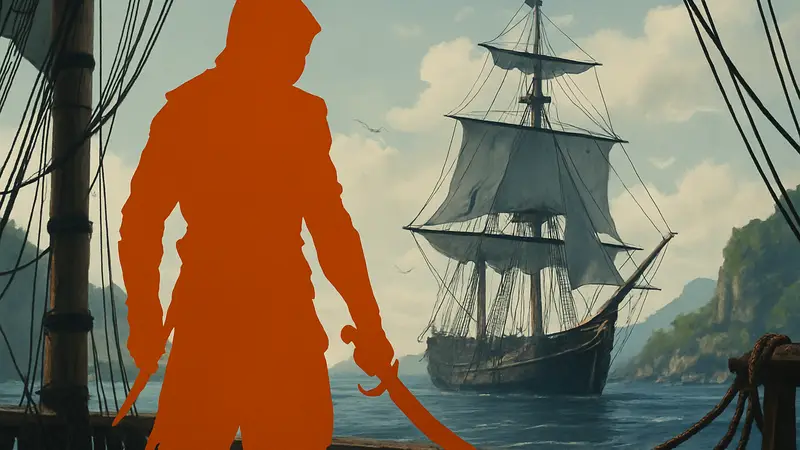 Эдвард Кенуэй или Адевале из Assassin's Creed Black Flag в морской обстановке.