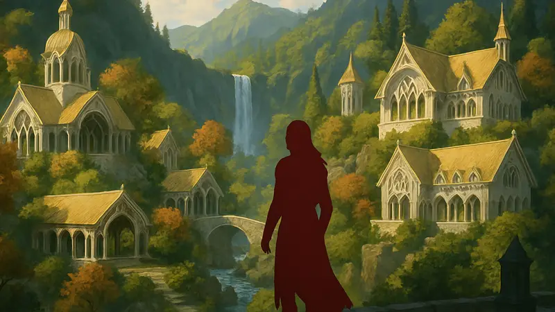 Игровой мир Lord of the Rings Online, эльфийский город Ривенделл, дома игроков