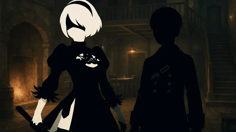 Скины 2B и 9S из NieR: Automata в игре Killer Inn.