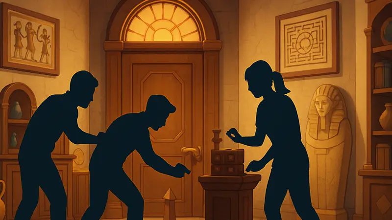 Скриншот игры Escape Simulator, показывающий кооперативное прохождение