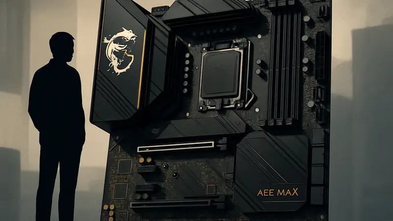 Материнская плата MSI MEG X870E Ace Max с акцентом на радиаторы и порты.