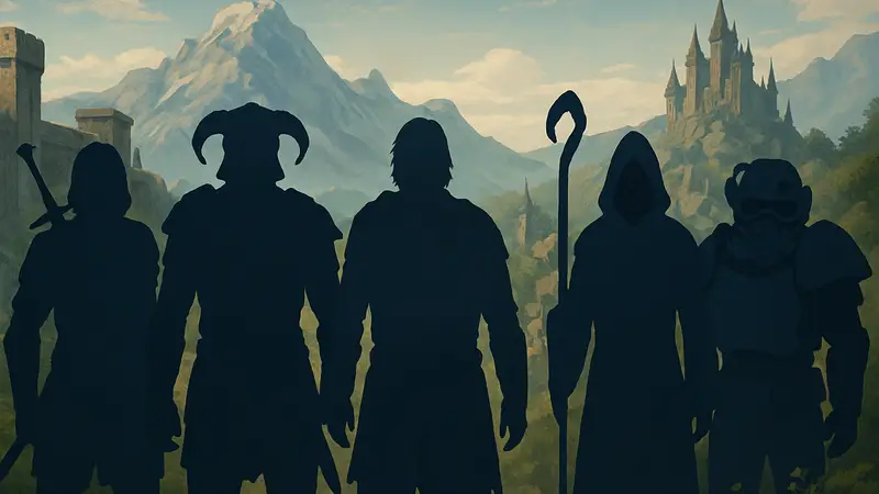 Герои культовых западных RPG, собравшиеся вместе на иллюстрации к рейтингу лучших игр.