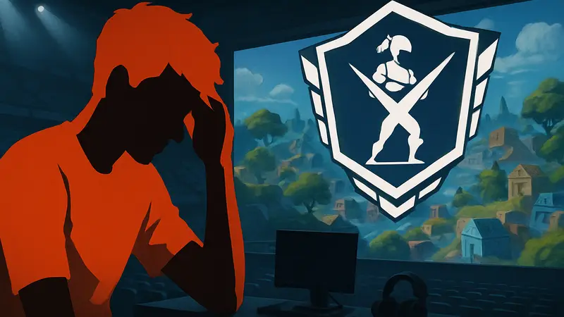 Стример Bugha и логотип Fortnite Championship Series (FNCS) после дисквалификации