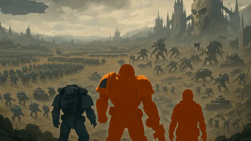Скриншот Total War Warhammer 40000, юниты на поле боя, стратегия