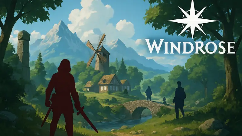 Игровой процесс Windrose, ранний доступ игры, логотип Windrose.