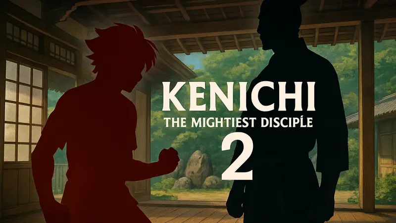 Иллюстрация к манге "Kenichi: The Mightiest Disciple 2", возможно с изображением главного героя Кеничи и одного из его мастеров.