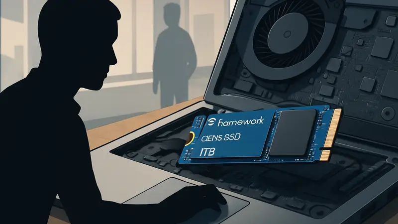 Новый твердотельный накопитель Framework Gen 5 SSD на 1 ТБ в слоте ноутбука