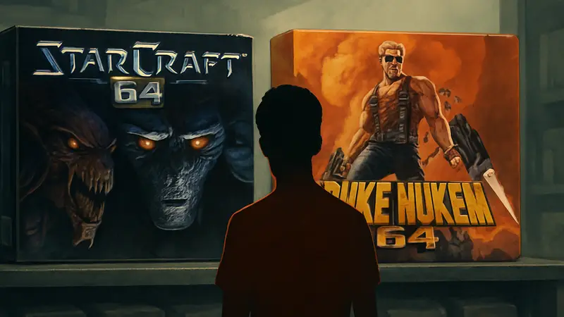 Обложки игр StarCraft 64 и Duke Nukem 64, показывающие ПК-порты на Nintendo 64