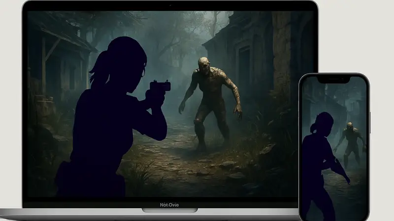 Скриншот из Outliver: Tribulation, демонстрирующий боевой хоррор на iPhone или Mac.