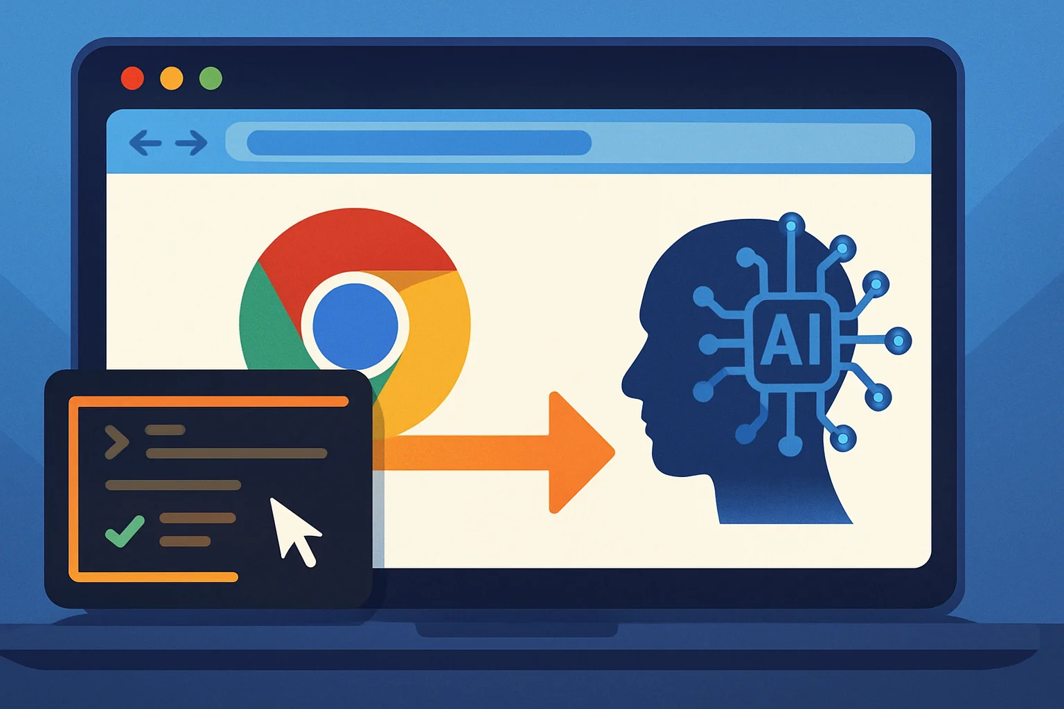 Изображение скрипта Just the Browser, удаляющего ИИ-функции из браузера Google Chrome.