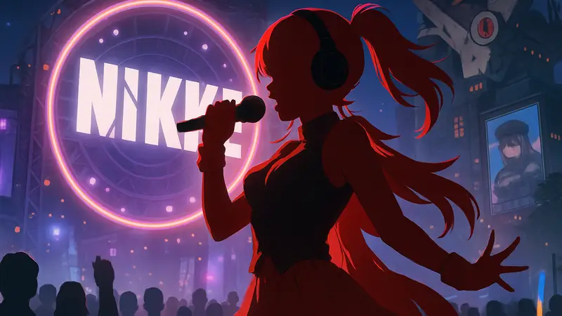 Анис в образе поп-звезды из Goddess of Victory: NIKKE