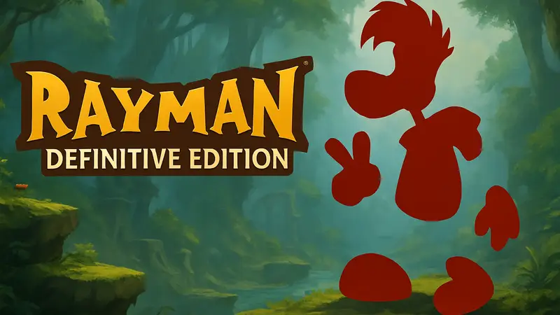 Анонс Rayman: Definitive Edition, логотип игры и персонаж Рэйман.