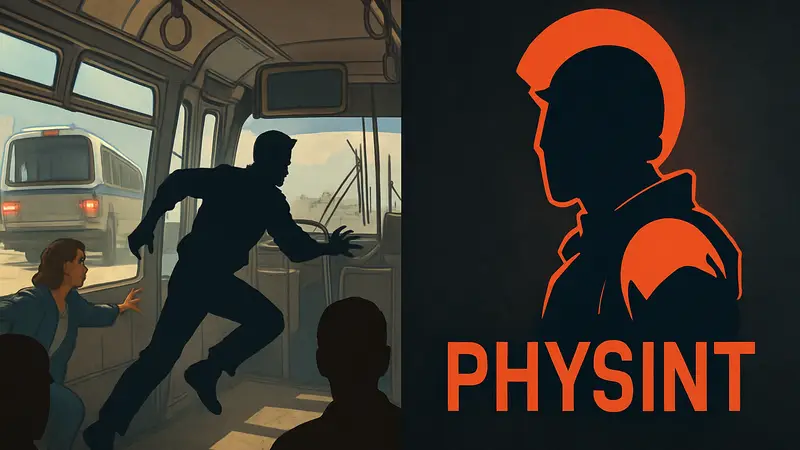 Кадр из фильма "Скорость" и логотип игры Physint от Кодзимы