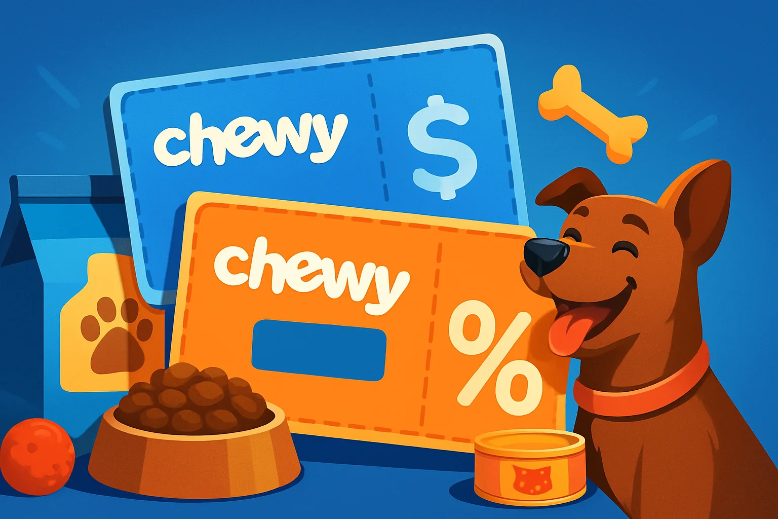 Изображение промокодов Chewy на $30 и 50% скидки для товаров для животных в январе 2026 года.