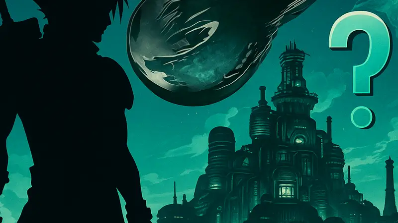 Логотип Final Fantasy VII Remake Part 3 с вопросительным знаком, символизирующим неизвестное название.