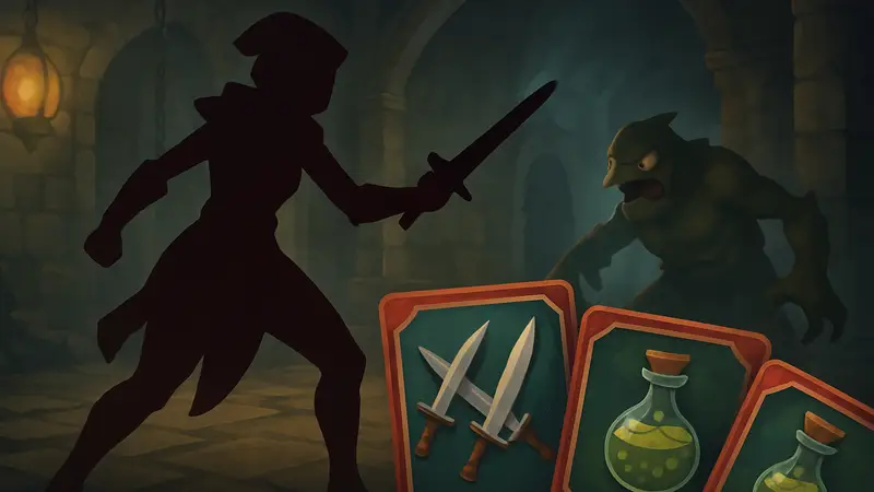 Карточная игра Slay the Spire 2: персонаж Тихая в бою, на переднем плане карты с кинжалами и ядами