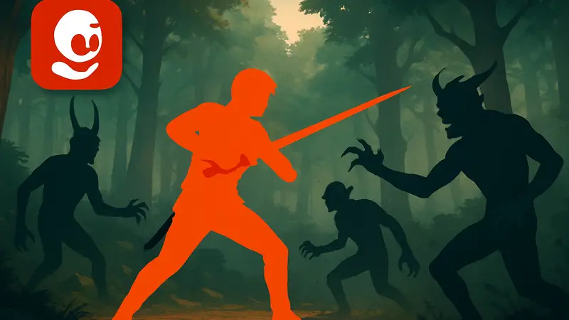BitLife Demon Slayer Challenge: иллюстрация персонажа, сражающегося с демонами в игре BitLife.