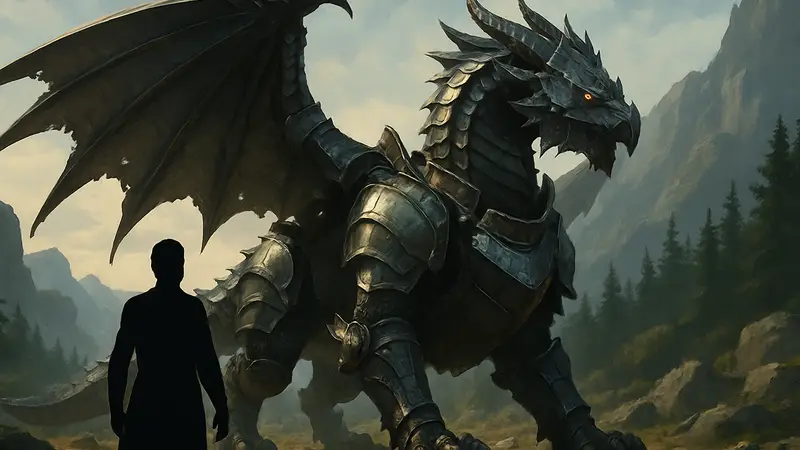 Дракон в доспехах Wings of Iron из игры Crimson Desert