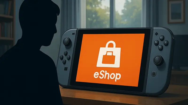 Логотип Nintendo Switch eShop на экране консоли