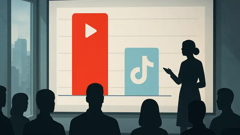 График популярности стриминг-платформ YouTube и TikTok в 2025 году