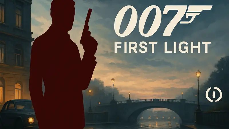 Обложка игры 007 First Light с Джеймсом Бондом и логотипом IO Interactive.