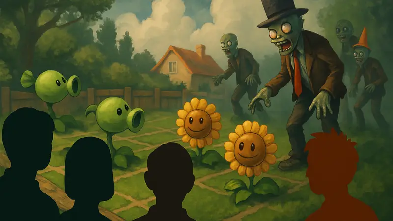 Обложка настольной игры Plants vs. Zombies: The Board Game, Растения против зомби, зомби
