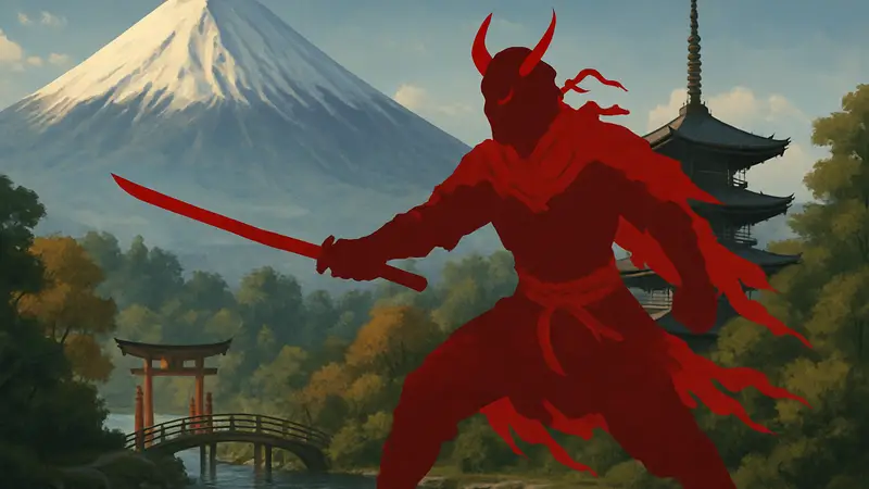 Главный герой Ghost of Yotei: Legends в бою, на фоне японского пейзажа.