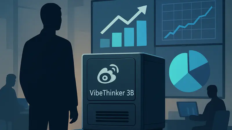 ИИ-модель VibeThinker-3B от Weibo и графики бенчмарков искусственного интеллекта.