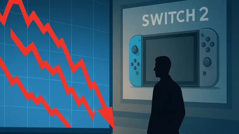 График падения акций Nintendo на фоне отчёта Switch 2